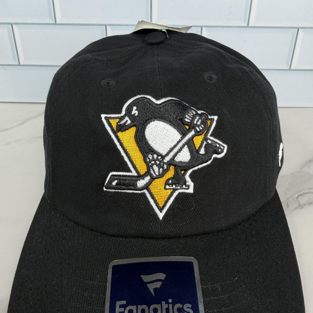 Pittsburgh Penguins Hat Cap Strap Back‎ Mens One Size Black NHL Hockey Fanatics - Picture 2 of 14